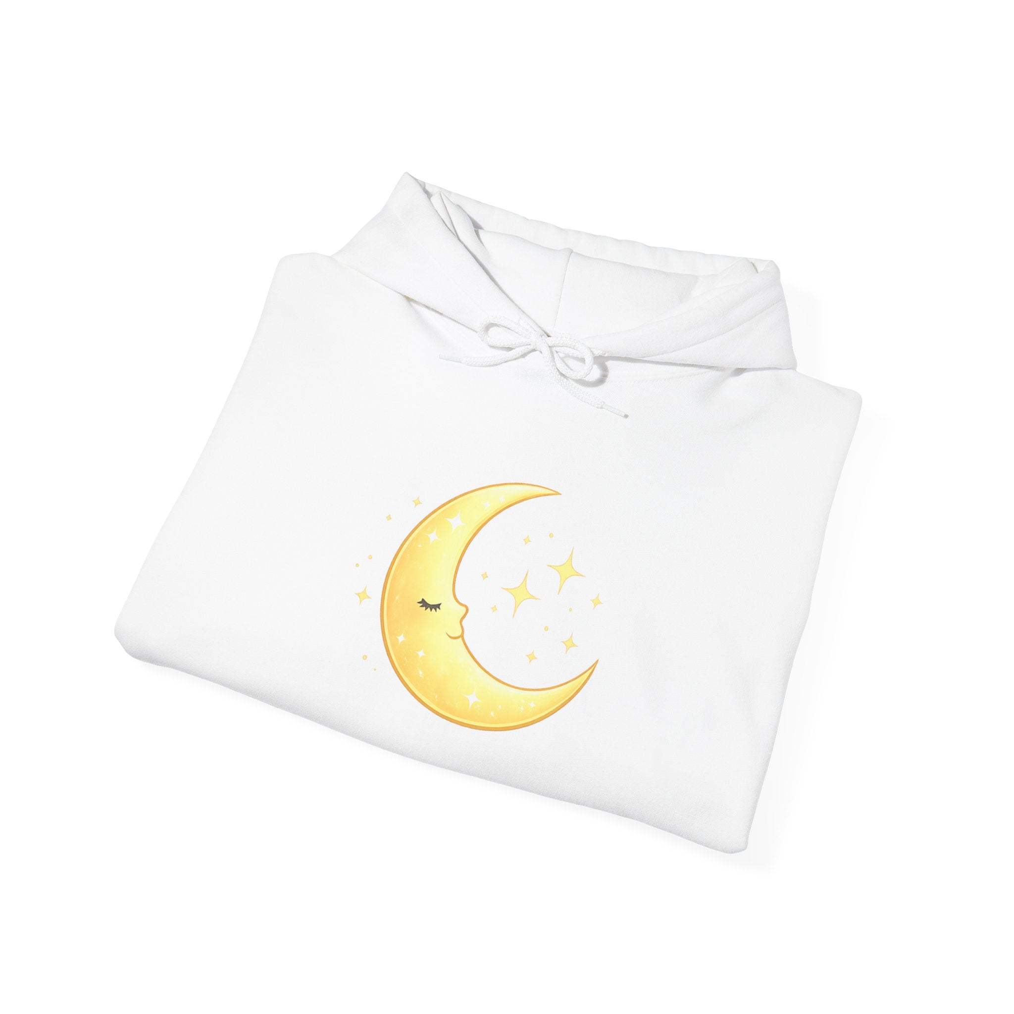 LunaBelle Golden Moon Hoodie – Soft Minimal Celestial Pullover